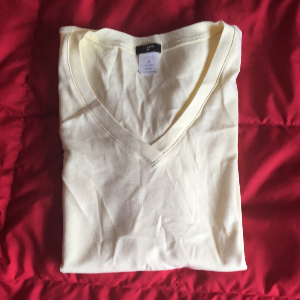 J. Crew 100% cotton yellow v neck t shirts